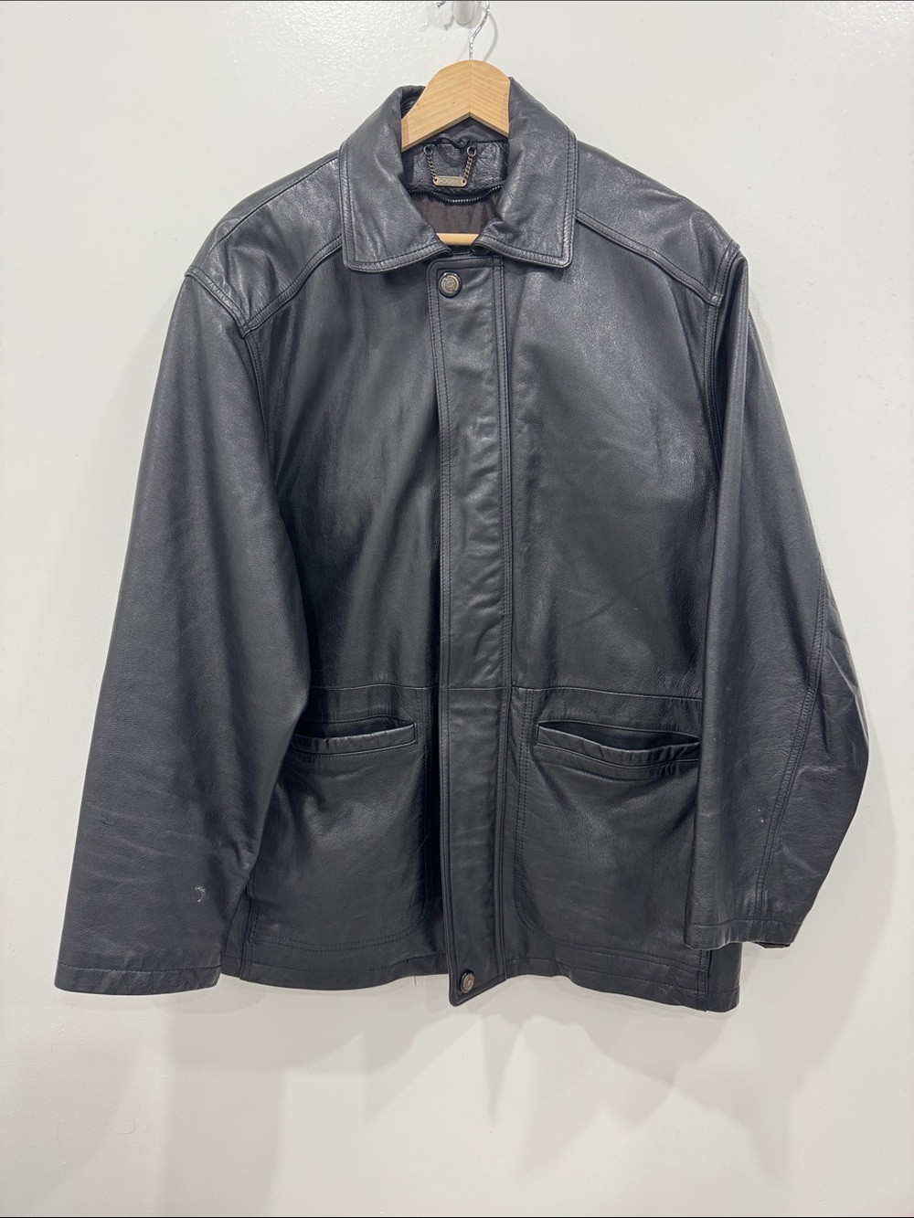 Danier Canada Mens Black Genuine Leather Jacket Size Small S/P Classic Coat
